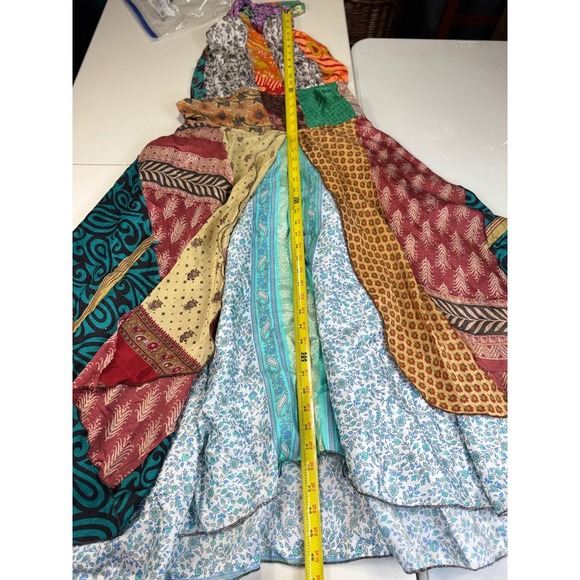 Jack pot new york Silk Dress Halter Neck Colorful Boho Hippie Festival Unique - Picture 6 of 9